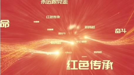 光线穿梭文字汇聚建党节片头AE模板