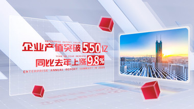 立体旋转党政数据汇报图文展示AE模版