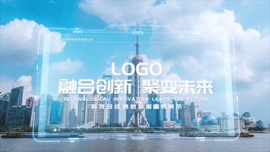 合成实拍背景科技企业商务数据展示AE模板