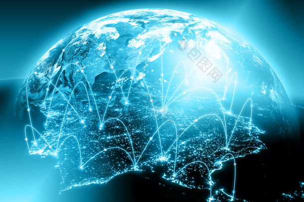 最佳的互联网概念，从概念系列的全球业务。这幅图像由美国国家<strong>航空航天</strong>局提供的元素