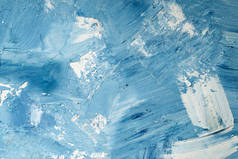 艺术化的抽象油画，白色和蓝色的背景。结构、背景.