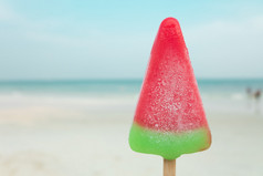 西瓜凉的冰淇淋在上海滩的夏日时光