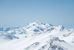 冬季积雪覆盖了高加索的山峰。冬季运动的好地方。芒 Shtavler