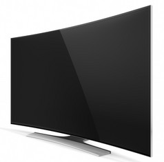 uhd έξυπνο tv με κυρτή οθόνη σε λευκό