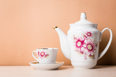 杯茶，在复古风格的茶壶