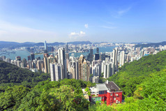 天际线和城市风貌的现代城市 Hong 香港.