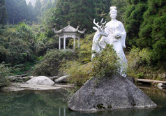 麻姑 （象征性的保护者在中国 mytholo 女性的雕像