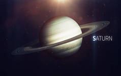 土星-高分辨率美丽的艺术展现了太阳系的行星.这个图像元素由NASA提供