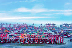 上海 Yangshanggang 云天商业码头鸟瞰图