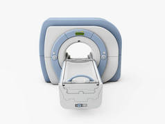 磁共振成像装置。隔离的核磁共振扫描仪3d 插图.