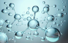 分子或原子的科学背景，科学或医学背景的摘要结构，3D说明.