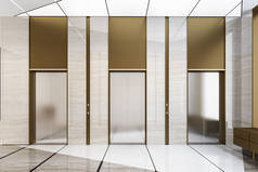 商务宾馆现代钢制电梯大堂在走廊附近进行豪华设计