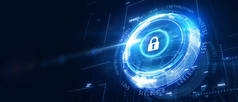 网络安全数据保护业务技术的隐私概念.3d说明.