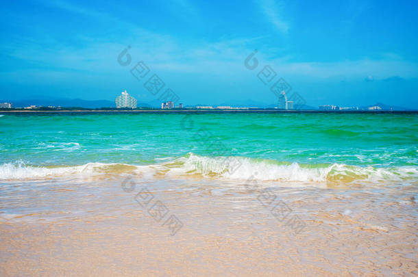 <strong>风景</strong>海景。五洲热带淡水岛.三亚市的中国度假度假村.中国最受欢迎的旅游胜地。三亚市海塘湾<strong>海南岛</strong>.