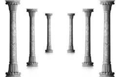 经典的Colums大理石石，横幅。界碑柱廊,