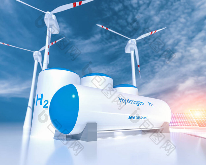 氢气可再生能源生产用于清洁电力太阳能和风