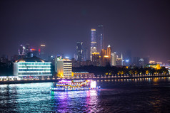 广州 Cbd 大厦和珠江夜景