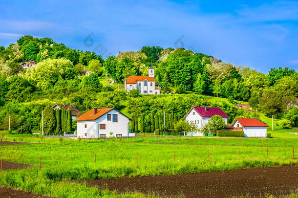 Zagorje 山村景观。/<strong>风景</strong>秀丽的春天, Zagorje 地区丘陵的<strong>风景</strong>如画的<strong>风景</strong>.