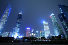 上海陆家嘴金融与城市建筑的城市景观