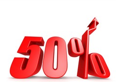 上涨了 50%