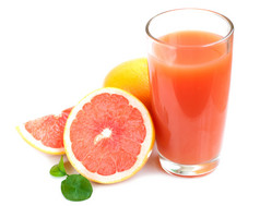 葡萄柚汁和成熟葡萄柚