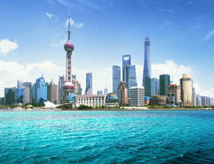 上海的天空在阳光灿烂的日子里，中国