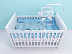 白色婴儿床的形象与装饰