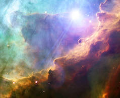 星系和星云太空气体。宇宙中的星星埃莱门