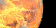 行星金星，有可见的云彩或气体显示从太空。这个3D渲染的元素由NASA提供