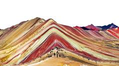 彩虹山或Vinicunca Montana de Siete Colores，位于秘鲁Cuzco或Cusco地区，秘鲁安第斯山脉，全景
