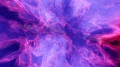 太空中的红紫色星云，马头星云，遥远星系中不同寻常的五彩斑斓星云，红色星云3D