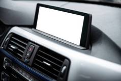 车载多媒体监视器屏幕，带有空白的消息空间.