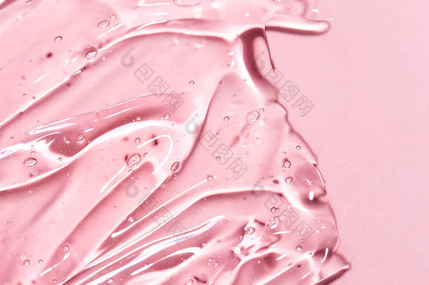 粉红背景的化妆品凝胶质感