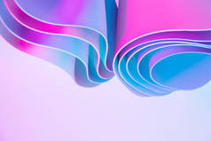 Teal和Magenta抽象曲线。未来主义波浪式背景.