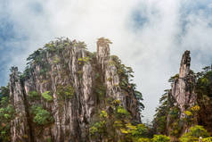 中国安徽黄山黄山世界自然和文化遗产名胜古迹- -黄山的更新梯田景观.