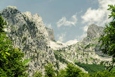 Scenic nature view of Albanian nature. Alpin environment background, traveling concept