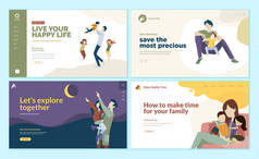 一套网页设计模板的家庭时间儿童保险幸福的