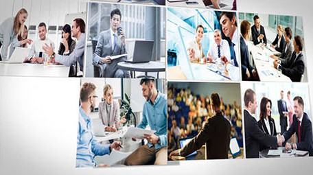 环形拼贴照片墙动画图文相册AE模板1