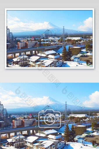 日本富士山山景图片