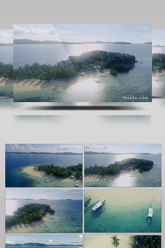 海水超清的航拍小岛图片