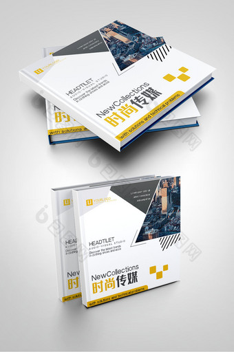 黄色创意广告工作室传媒公司企业画册封面图片