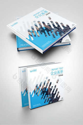 蓝色创意传媒公司广告工作室企业画册封面图片