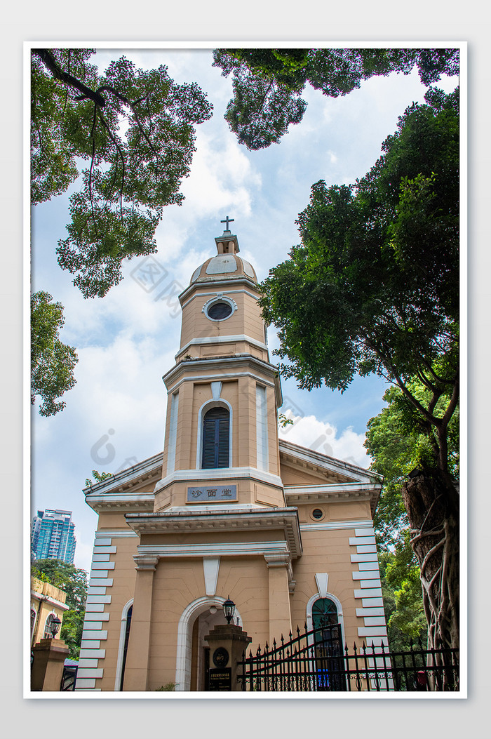 广州地标建筑基督教教堂教会欧陆风格摄影图图片图片