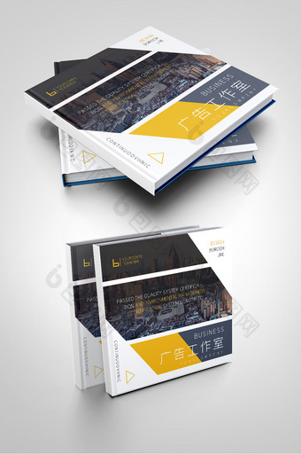 黄色商务广告传媒设计招商企业画册封面图片
