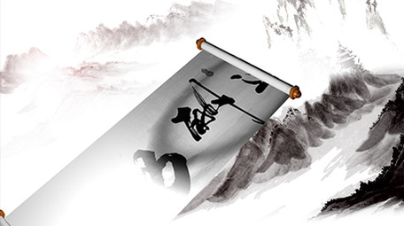 中国风古风水墨卷轴开场AE模板