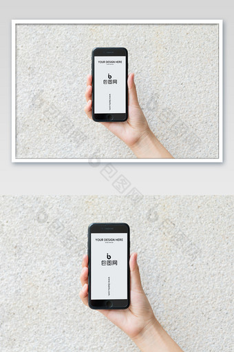 单手握手机展示界面样机图片