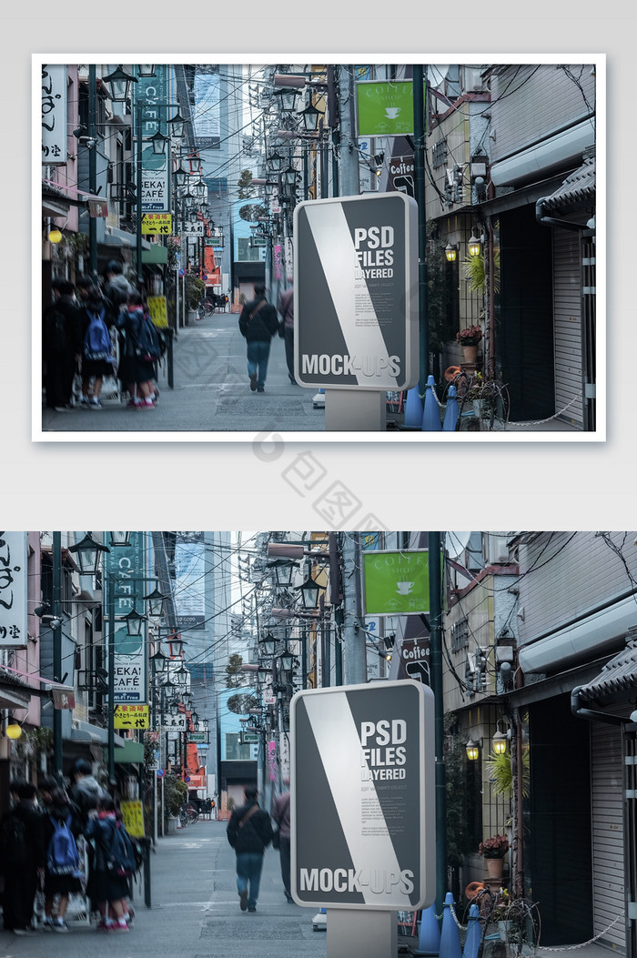 日本日系东京城市街道户外广告牌图片图片
