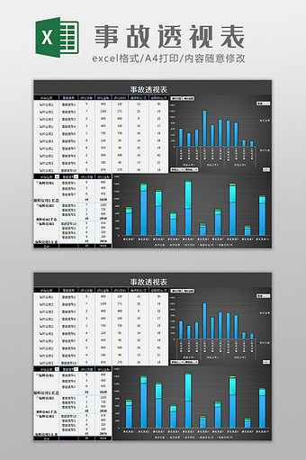 事故透视表Excel模板图片