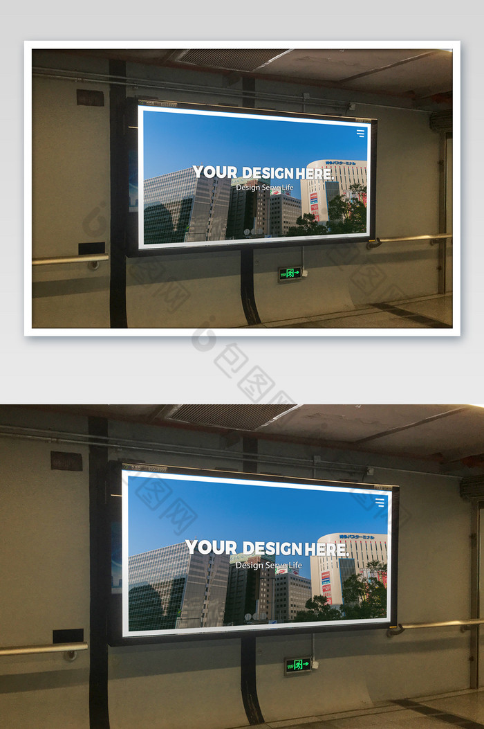 昏暗隧道地铁通道招商广告位图片图片