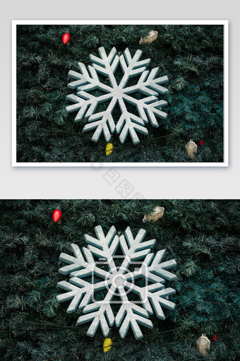 圣诞节时的雪花装饰图片